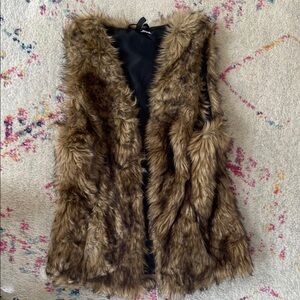 H&M Brown Faux Fur Vest for Chic Layering